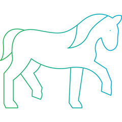 Horse single vector icon illustration