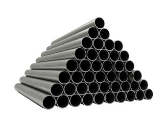 Isolated Large Stack of Metal Pipes in Triangular Formation