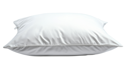 Soft white pillow isolated on transparent background for comfortable sleep