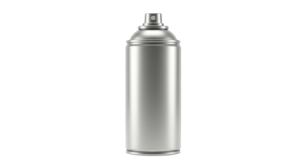 Isolated Silver Metallic Aerosol Spray Can