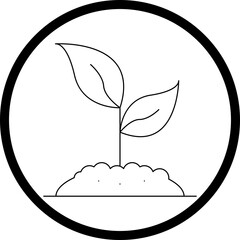 Sprouts single vector icon illustration