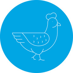 Chicken single vector icon illustration