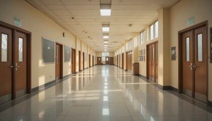 Modern Minimalist School Hallway
