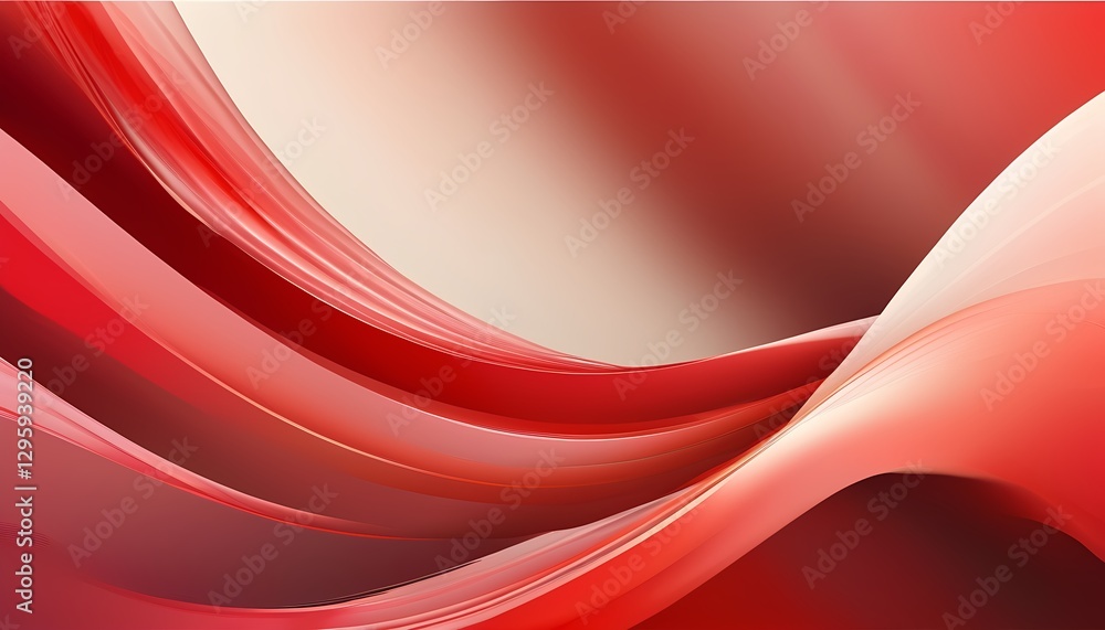 Poster dynamic red waves flowing abstract art digital creation modern aesthetics serene background creative
