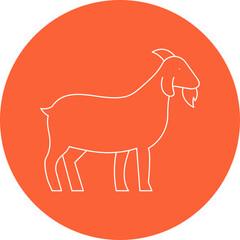 Goat single vector icon illustration