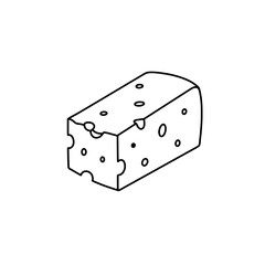 Cheese Block Icon: A simple, yet appetizing, illustration of a cheese block, perfectly capturing the essence of a beloved food item.