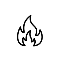 Inferno Icon: A stylized black flame icon on the empty background, representing energy, danger and power.