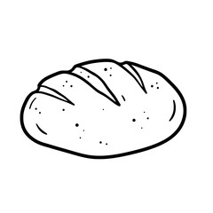 Artisanal Loaf: Simple sketch of a classic bread loaf, ideal for cooking blogs or food-related themes.