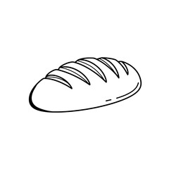 Artisanal Loaf: A simple line drawing of a freshly baked loaf of bread, exuding warmth and the comforting aroma of a home bakery.