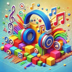 Headphones Icon Block