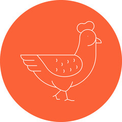 Chicken single vector icon illustration