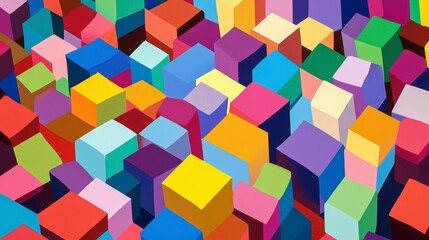 Obraz premium Creative Geometric Design with Multicolor Blocks for Backgrounds