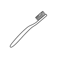 Toothbrush Outline: A clean, simple illustration of a toothbrush. perfect for dental health and personal care themes.