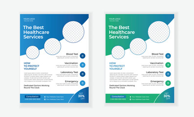 Modern healthcare and medical flyer or poster design layout, leaflets decoration for printing and presentation vector,cover a4 template design.