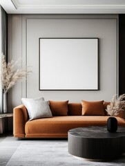 Blank wall frame model background