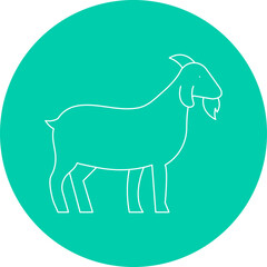 Goat single vector icon illustration