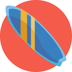 Surfboard Icon – A sleek board designed for riding ocean waves, essential for surfing enthusiasts.