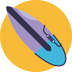 Classic Surfboard – A streamlined surfboard with a pointed nose and fins, designed for riding ocean waves.