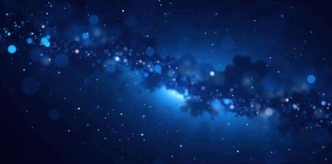 Dark blue night sky with glittering stars and bokeh effect, glitter, bokeh, sparkle