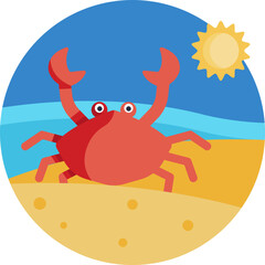 A crab symbolizing coastal life and the beach environment.