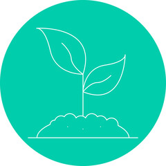 Sprouts single vector icon illustration