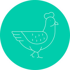 Chicken single vector icon illustration