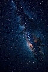 Obraz premium Dark canvas with scattered stars twinkling like diamonds against a velvety black sky, galaxies, universe, shine