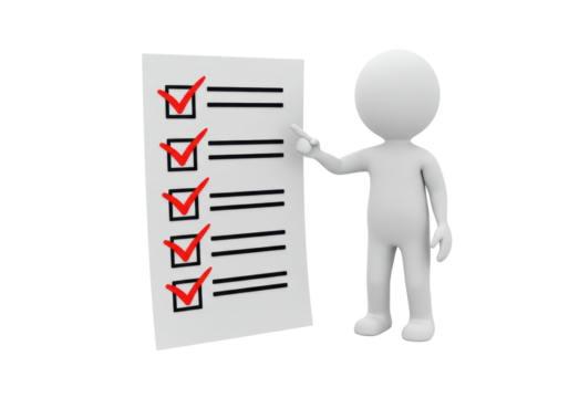 Isolated Check List with a Character