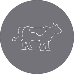 Cow single vector icon illustration