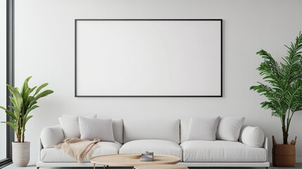 Blank wall frame model background