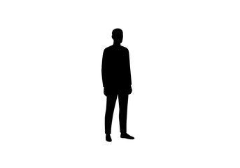 Obraz premium Isolated Black Silhouette of Elegant Man Standing