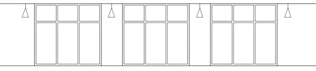 Room graphic black white empty interior sketch long illustration vector 