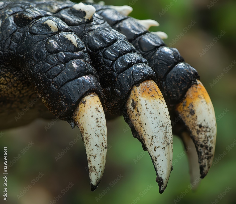 Poster close-up of powerful bird claws with sharp talons and textured scales, showcasing nature's design an