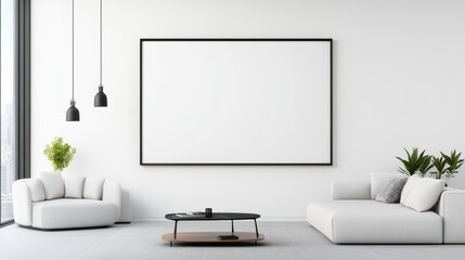 Blank wall frame model background