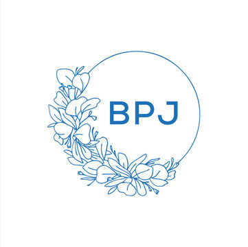 BPJ letter logo design with white background in illustrator, vector logo modern alphabet font overlap style. calligraphy designs for logo, Poster, Invitation, etc.