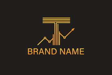  in orange color and the letter T is in lines include a trading element
