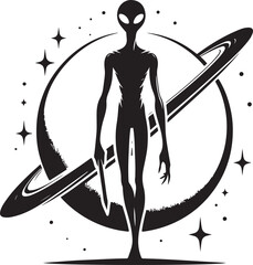 Alien Visitor Vector Illustration