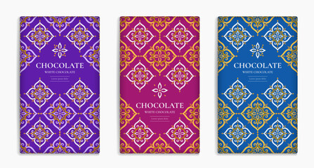 Luxury packaging design of chocolate bars. Vintage vector ornament template. Elegant, classic elements. Great for food, drink and other package types. Can be used for background and wallpaper.