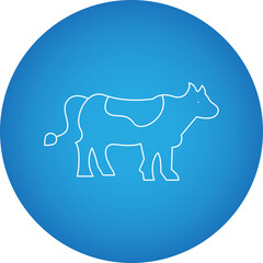 Cow single vector icon illustration
