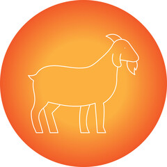 Goat single vector icon illustration