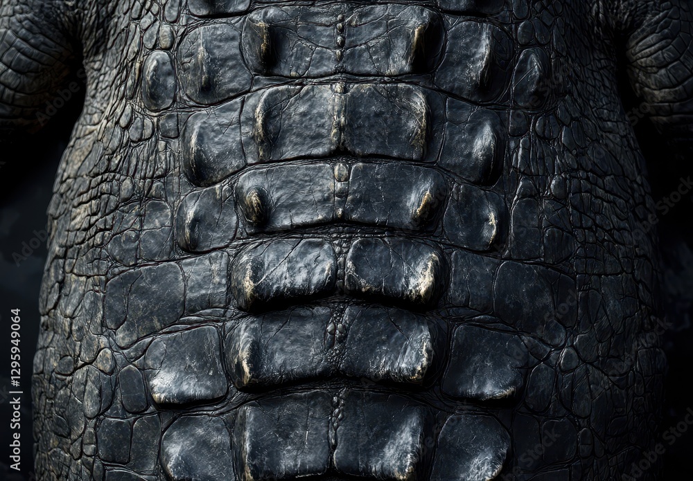 Poster close-up of textured crocodile skin with distinct scales showcasing nature's intricate patterns and 