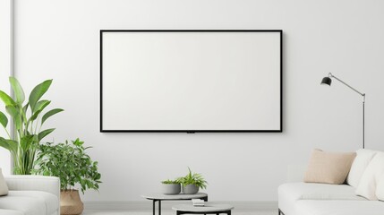 Blank wall frame model background