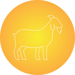 Goat single vector icon illustration