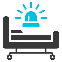 Emergency Room Glyph Blue Grey Icon