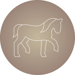 Horse single vector icon illustration