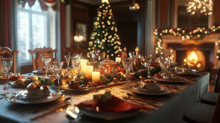 Festive Christmas Manor Dining