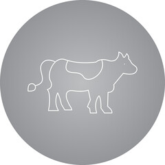 Cow single vector icon illustration