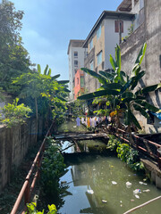 In the streets of Klong san neighbourhood in Bangkok