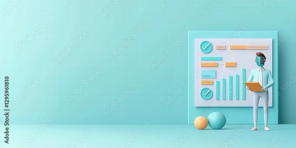Poster financial benefits budget optimization concept. digital analytics presentation with graphs and a cha