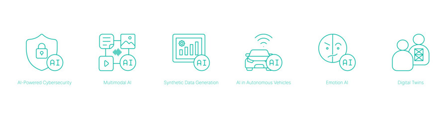 AI-Powered Cybersecurity and Autonomous Technology Vector Icon